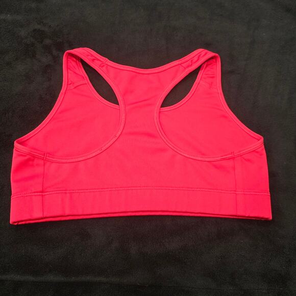 Nike Pro Bright Pink Razor Back Fitness Sports Bra Swoosh Logo Gym Top - Picture 4 of 5
